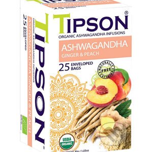 TIPSON BIO Ashwagandha Ginger & Peach 25x1,2g - Bio - Racio