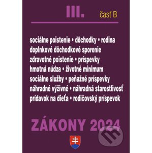 Zákony 2024 III/B - Sociálne zabezpečenie a príspevky - Poradca s.r.o.