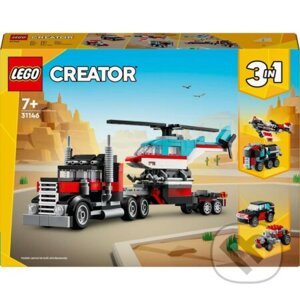 LEGO® Creator 3 v 1 31146 Nákladiak s plochou korbou a helikoptérou - LEGO