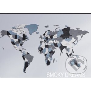 Svetová mapa Smoky Dreams (veľkosť S) - ECO WOOD ART