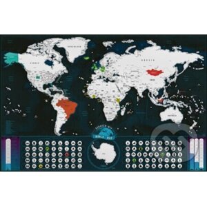 Stírací mapa světa EN - silver classic XL - Giftio