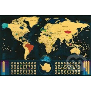 Stírací mapa světa EN - gold classic XL - Giftio