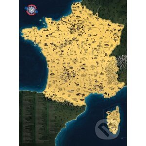 Stírací mapa Francie Deluxe - zlatá - Giftio