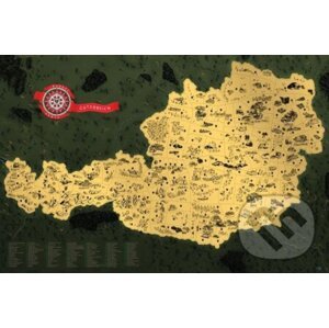 Stírací mapa Rakouska Deluxe - zlatá - Giftio