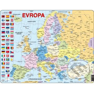Puzzle MAXI - Mapa Evropy (na šířku) - Larsen