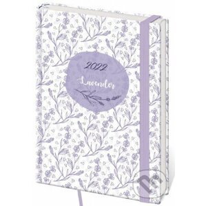 Diář 2022 B6 LYRA denní s gumičkou L230 Lavender - Stil calendars
