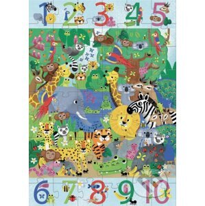 Obrovské puzzle – Od 1 do 10 v džungli - Djeco