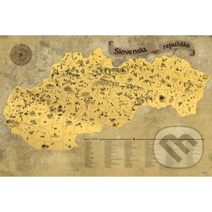 Stieracia mapa Slovenska Deluxe XL – retro - Giftio