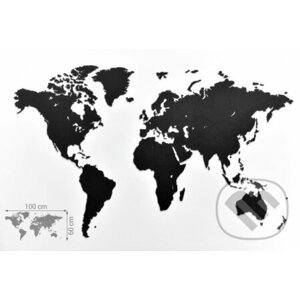 Luxusná drevená mapa sveta – čierna 156x90cm - Giftio