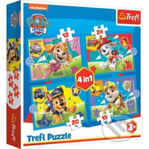 Trefl Puzzle 4v1 - Šteniatka v behu / Viacom PAW Patrol - Trefl