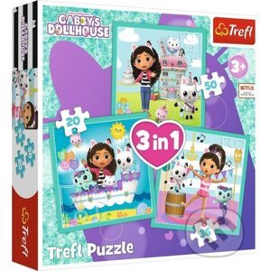 Trefl Puzzle 3v1 - Gabbyine aktivity / Universal Gabby's Dollhouse - Trefl