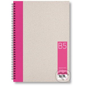 Kroužkový zápisník B5, čistý, růžový, 50 listů - BOBO BLOK