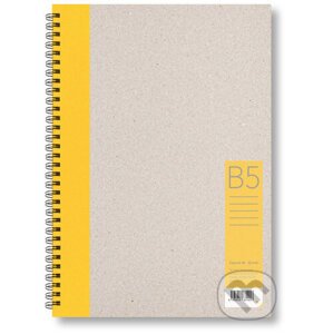 Kroužkový zápisník B5, linka, žlutý, 50 listů - BOBO BLOK