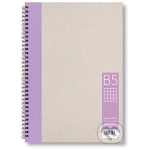 Kroužkový zápisník B5, čtverec, fialový, 50 listů - BOBO BLOK