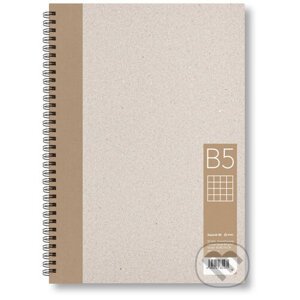 Kroužkový zápisník B5, čtverec, hnědý, 50 listů - BOBO BLOK