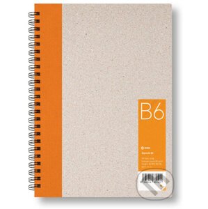 Kroužkový zápisník B6, čistý, oranžový, 50 listů - BOBO BLOK