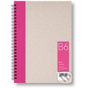 Kroužkový zápisník B6, čistý, růžový, 50 listů - BOBO BLOK
