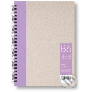 Kroužkový zápisník B6, čtverec, fialový, 50 listů - BOBO BLOK