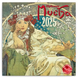 Poznámkový nástenný kalendár Alfons Mucha 2025 - Notique