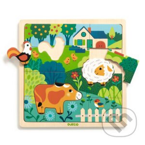 Na farme: drevené puzzle - Djeco