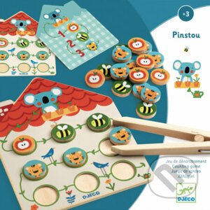 Drevená edukatívna hra počítania s pinzetou: Pinstou - Djeco