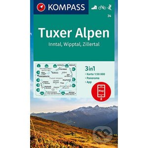 Tuxer Alpen, Inntal, Wipptal, Zillertal 34 - Kompass