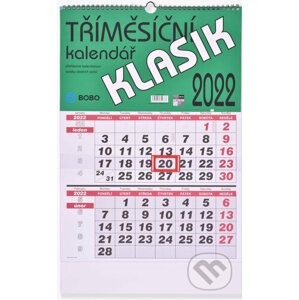 Tříměsíční Klasik 2022 - nástěnný kalendář - BOBO BLOK