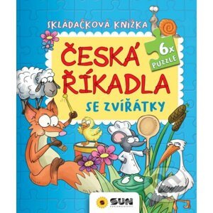 Česká říkadla se zvířátky puzzle - Skládačková knížka - SUN