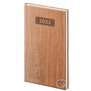 Diář 2022 Wood - Světle hnědý, týdenní kapesní - Helma365