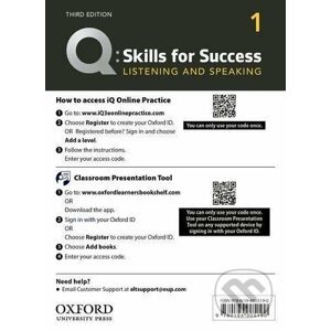 Q: Skills for Success: Listening and Speaking 1 - Teacher´s Access Card, 3rd - Jaimie Scanlon