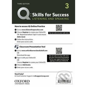 Q: Skills for Success: Listening and Speaking 3 - Teacher´s Access Card, 3rd - Miles Craven