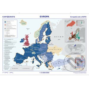Evropská unie a NATO nástěnná mapa - Kartografie Praha