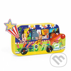 Puzzle v tvarovanom balení - Dúhový autobus - Djeco