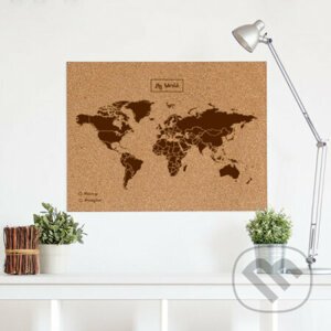 Svet - korková mapa hnedá - TATRAPLAN