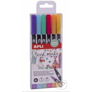 Apli Brush Duo sada fixů - pastelové barvy 6 ks - OFFICE LINE