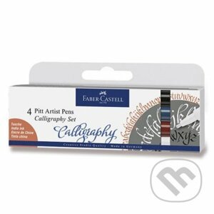 Popisovač Pitt Artist Pen Caligraphy - tmavé 4 ks - Faber-Castell