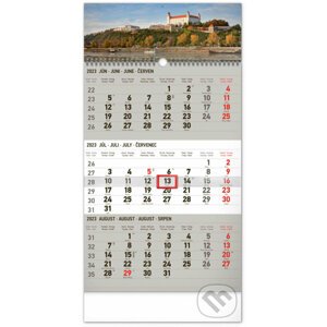 Nástenný kalendár 3-mesačný Bratislava šedý – so slovenskými menami 2023 - Presco Group