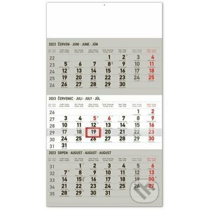 Nástěnný kalendář 3měsíční standard šedý 2023 - Presco Group