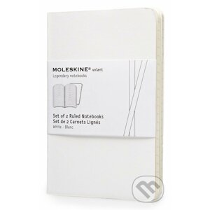 Moleskine - sada 2 malých linajkových zápisníkov Volant (mäkká väzba) - biely - Moleskine
