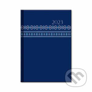 Pracovný diár Print Folk modrý 2023 - Spektrum grafik