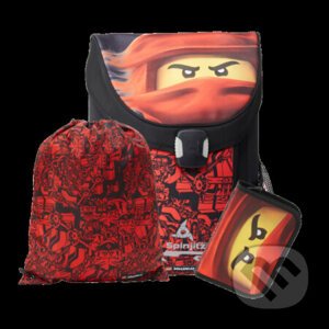 LEGO Ninjago Red EASY - školská aktovka, 3 dielny set - LEGO