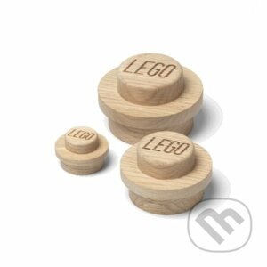 LEGO drevený vešiak na stenu, 3 ks (svetlé drevo) - LEGO