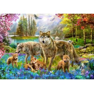 Krasny: Spring Wolf Family - Bluebird