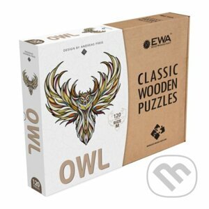 Drevenné puzzle – sova veľkosť M craft box - ECO WOOD ART