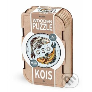 Drevenné puzzle – ryby veľkosť M drevený box - ECO WOOD ART