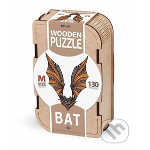 Drevenné puzzle – netopier veľkosť M drevený box - ECO WOOD ART