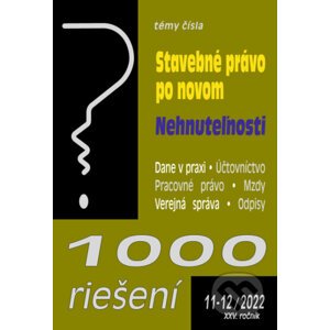 1000 riešení č. 11-12 - Stavebné právo po novom - Poradca s.r.o.