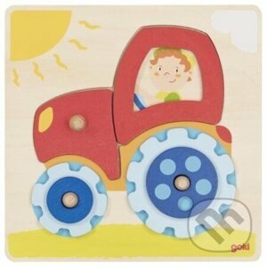 Dřevěné puzzle Traktor - Goki