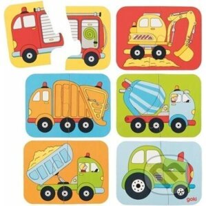 Dřevěné puzzle dvojice Dopravní prostředky - Goki
