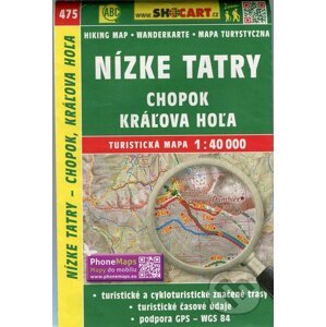 Nízke Tatry, Chopok, Kráľova Hoľa 1:40 000 - turistická mapa č. 475 - SHOCart
